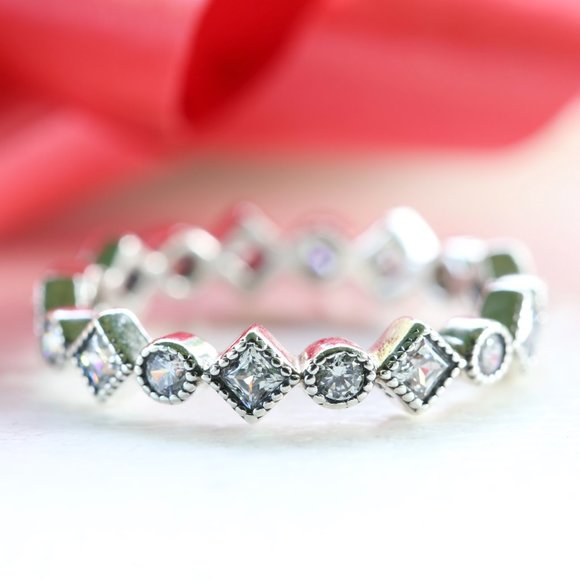 Pandora Alluring Brilliant Princess Ring 190943CZ - Picture 2 of 2